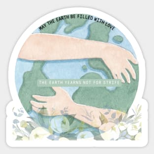 Embrace the Earth: Floral and Unity Design Sticker